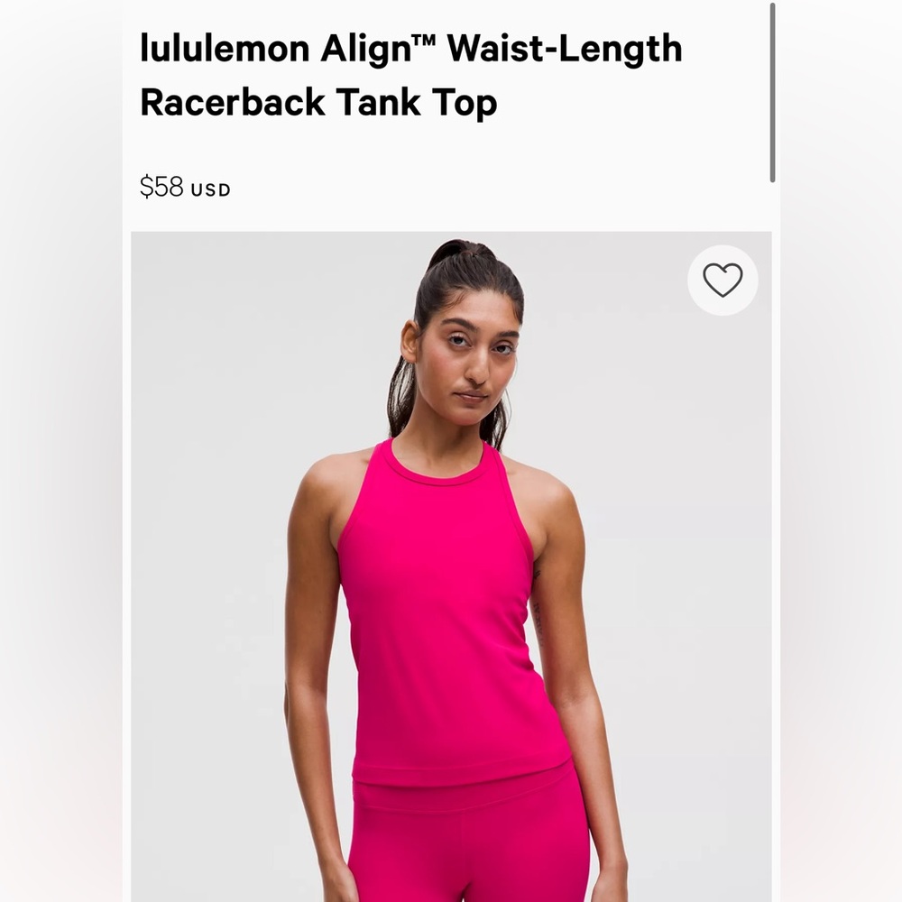 Lululemon Align Racerback Tank size 8